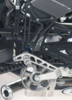 High tech foot peg system with eccentric adjustment for Buell XB models